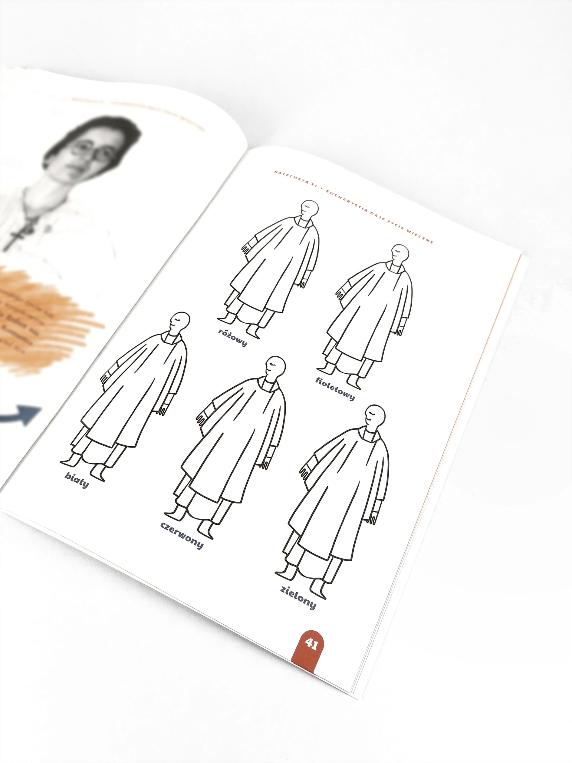Ilustracje podręcznika – minimalistyczne grafiki towarzyszące treściom katechetycznym